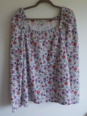Loft Blouse Top - Size X-Large - Floral Long Sleeve Boho Cottage Core (778)